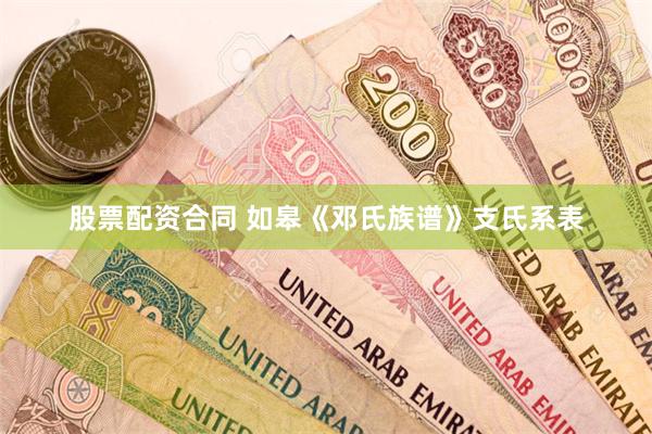 股票配资合同 如皋《邓氏族谱》支氏系表