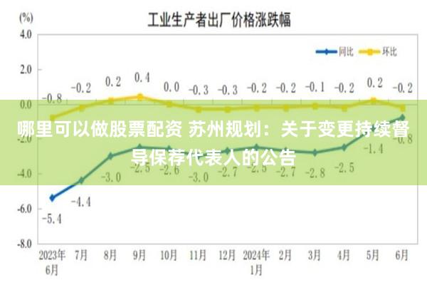 哪里可以做股票配资 苏州规划：关于变更持续督导保荐代表人的公告
