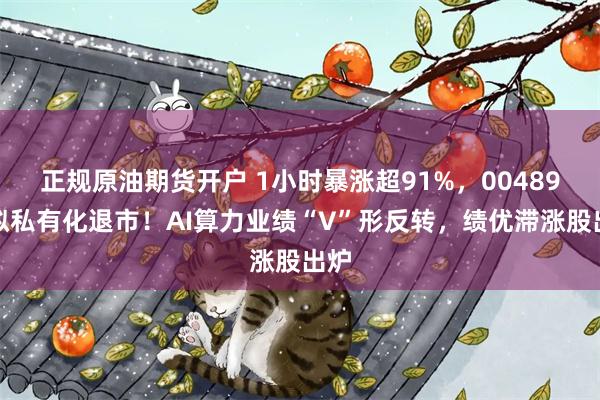 正规原油期货开户 1小时暴涨超91%，00489，拟私有化退市！AI算力业绩“V”形反转，绩优滞涨股出炉